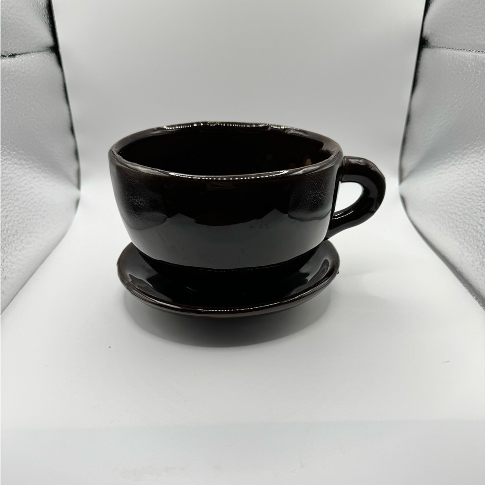 Coffee Mug/Soup Mug‎ with Attached Saucer